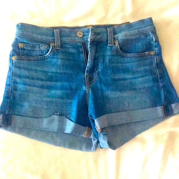 7 For All Mankind Blue Jean Shorts - Picture 5 of 14